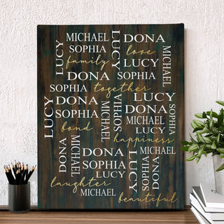 Our Family Names Personalized 16x20 Canvas