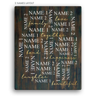 Our Family Names Personalized 16x20 Canvas
