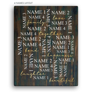Our Family Names Personalized 16x20 Canvas