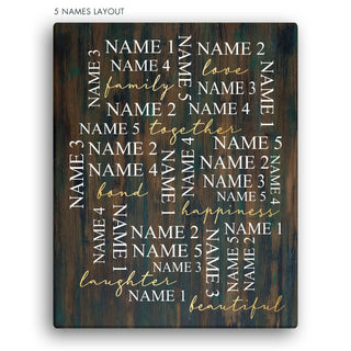 Our Family Names Personalized 16x20 Canvas