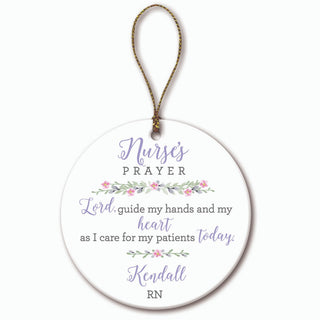 Nurse's Prayer Personalized Round Ceramic Ornament