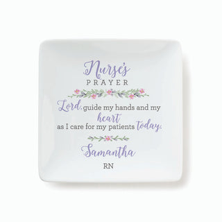 Nurse's Prayer Personalized Square Trinket Dish