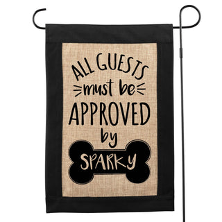 Approved By The Dog Personalized Burlap Garden Flag