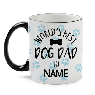 Dog Dad White Coffee Mug with Black Rim and Handle-11oz