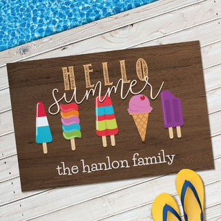 Welcome Summer Personalized Doormat - 18x27 Inch, 1/8" Thin
