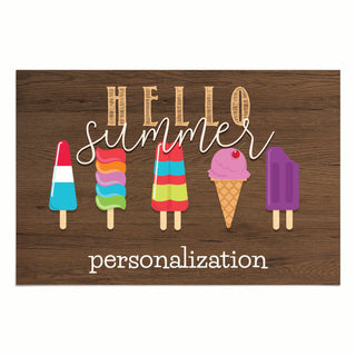 Welcome Summer Personalized Doormat - 18x27 Inch, 1/8" Thin