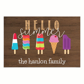 Welcome Summer Personalized Doormat - 18x27 Inch, 1/8" Thin