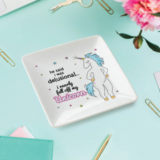 Delusional Unicorn Square Trinket Dish