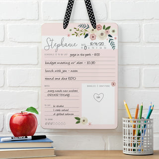 Floral Daily Planner Personalized Hanging Dry-Erase Board
