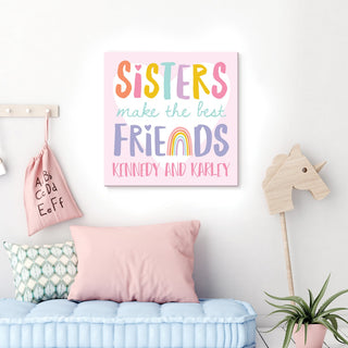 Sisters Make The Best Friends Personalized 16x16 Canvas