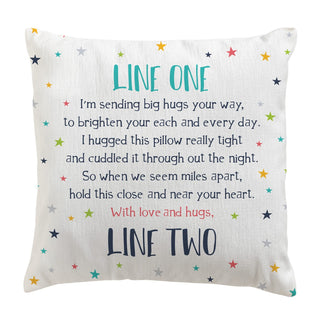Starry Hugs From Home Personalized 17" Throw Pillow