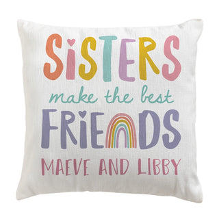 Sisters Make The Best Friends Personalized 17" Throw Pillow