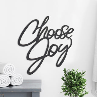 Choose Joy Script Black Wood Hanging Plaque