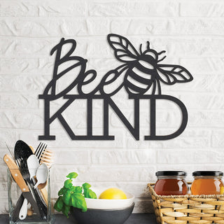 Bee Kind Black Wood Hanging Plaque
