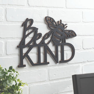 Bee Kind Black Wood Hanging Plaque