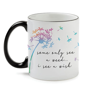 Some Only See A Weed White Coffee Mug with Black Rim and Handle-11oz