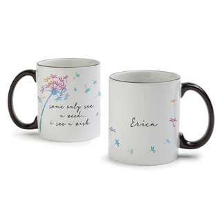 Some Only See A Weed White Coffee Mug with Black Rim and Handle-11oz