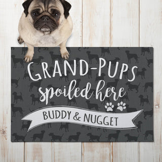 Grand-Pups Spoilded Here Personalized Doormat - 18x27 Inch, 1/4" Thick