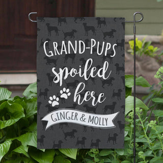 Grand-Pups Spoiled Here Personalized Garden Flag