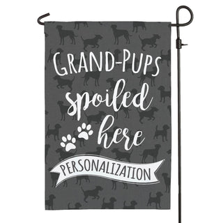Grand-Pups Spoiled Here Personalized Garden Flag