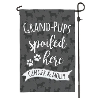 Grand-Pups Spoiled Here Personalized Garden Flag