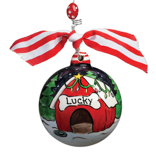 Christmas Dog House Personalized Ball Ornament