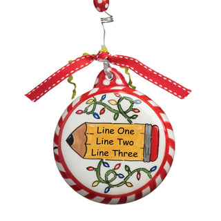Teacher Pencil Personalized Puff Ornament
