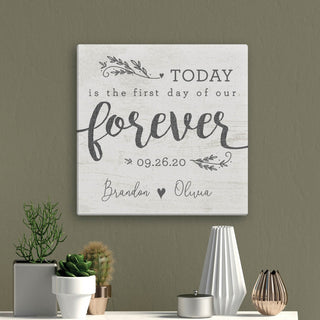 Today Is Our Forever Personalized 16x16 Canvas