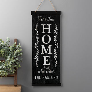 Bless This Home Personalized Hanging Canvas