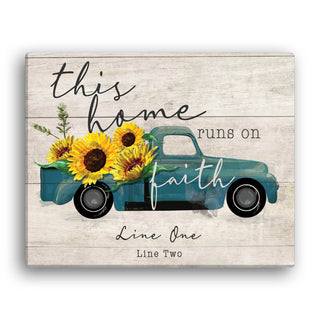 This Home Runs On Faith Personalized 8x10 Canvas