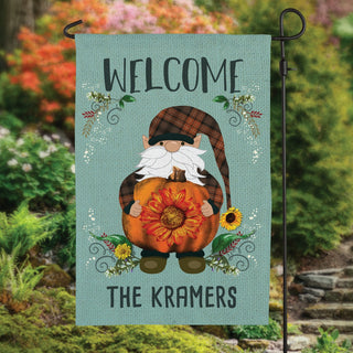 Autumnal Gnome Personalized Garden Flag