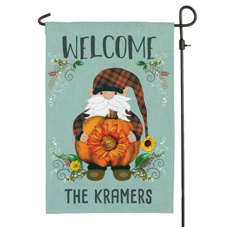 Autumnal Gnome Personalized Garden Flag