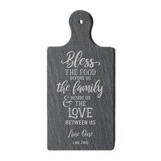 Bless The Food Before Us Personalized Slate Serving Board