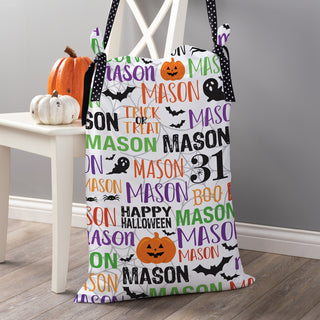 Green Name Trick-Or-Treat Personalized Pillowcase