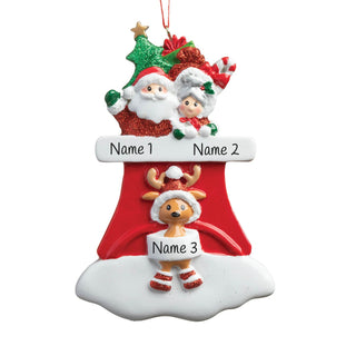 Mr. and Mrs. Claus Chimney Family Personalized Ornament