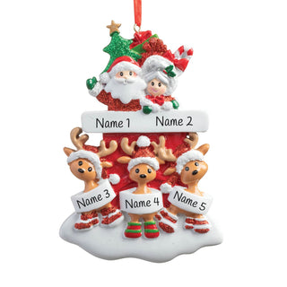 Mr. and Mrs. Claus Chimney Family Personalized Ornament
