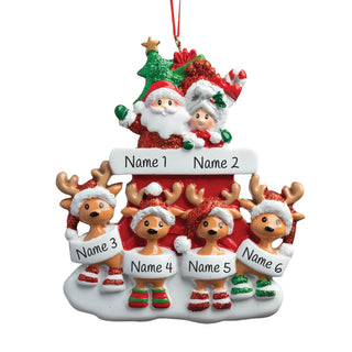 Mr. and Mrs. Claus Chimney Family Personalized Ornament