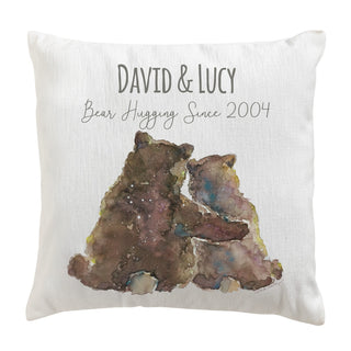 Bear Couple Personalized 17" Throw Pillow