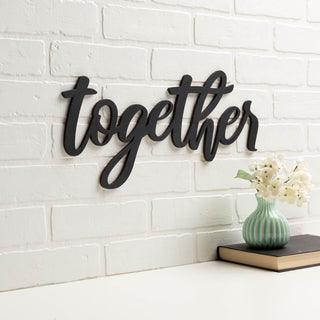 "Together" Black Painted Wood Plaque