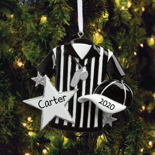 Striped Referee Shirt Personalized Ornament