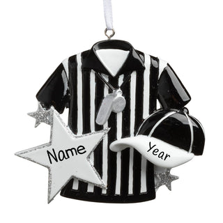 Striped Referee Shirt Personalized Ornament