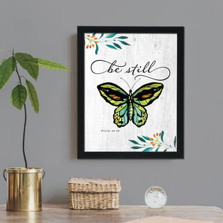 Be Still Butterfly Framed 11x14 Canvas