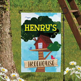 Boy's Treehouse Personalized Garden Flag