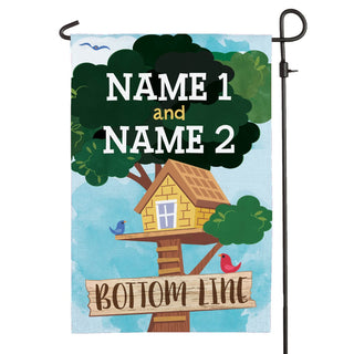 Siblings Treehouse Personalized Garden Flag