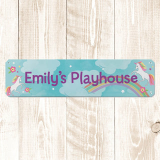 Unicorns And Rainbows Personalized Metal Sign