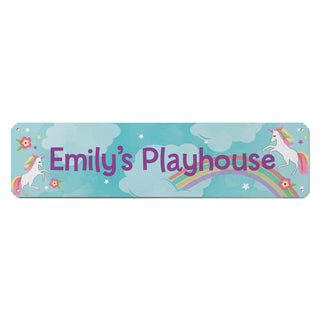 Unicorns And Rainbows Personalized Metal Sign