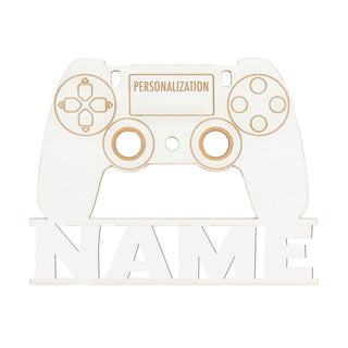 Game Controller Personalized White Wood Plaque