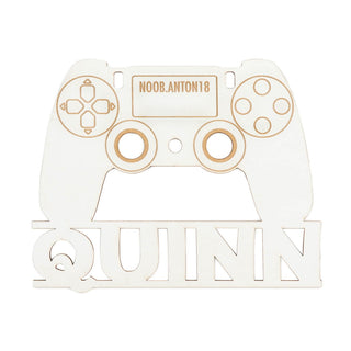 Game Controller Personalized White Wood Plaque