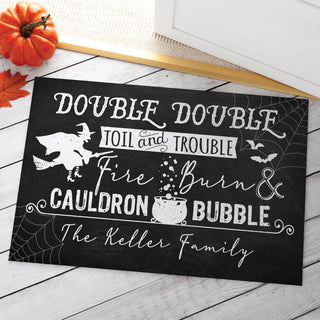 Double Toil And Trouble Personalized Black Standard Doormat