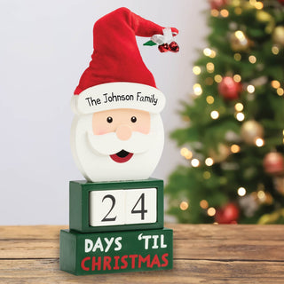 Santa Face Personalized Advent Calendar Block Figure